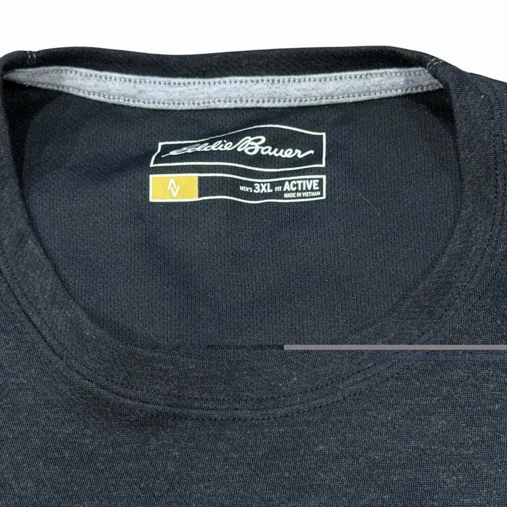 Eddie Bauer Active Long Sleeve Polyester Wool Blend Top Charcoal Gray Crew 3XL